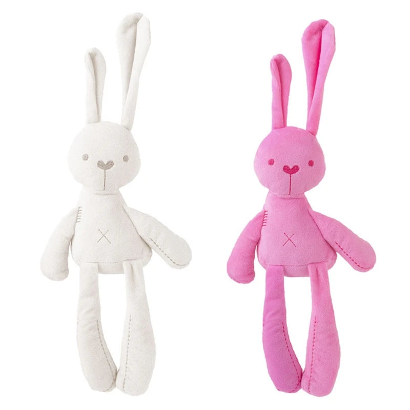 Stuffed Animals Bunny Soft Snuggle Bunny Baby Sleep Cotton Rabbit Toys Childs First Bunny Doll Natural Cotton Pink White