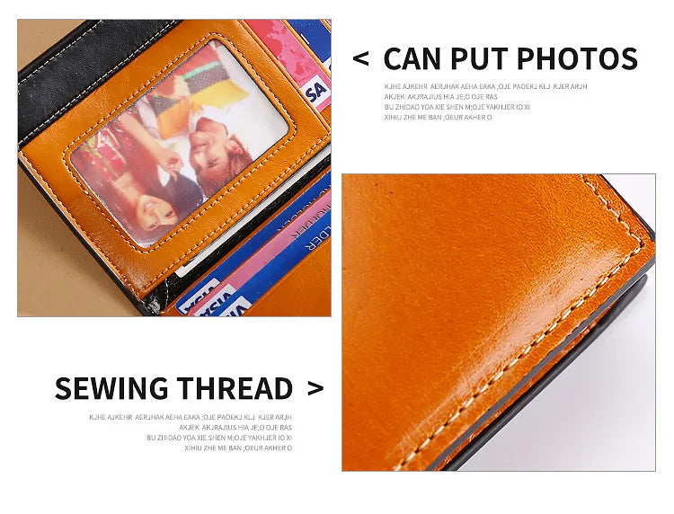 RFID Blocking 100% Genuine Leather Women Wallet Long Lady Purse Brand Design Luxury Bag Oil Wax Card Holder Female Coin Clips