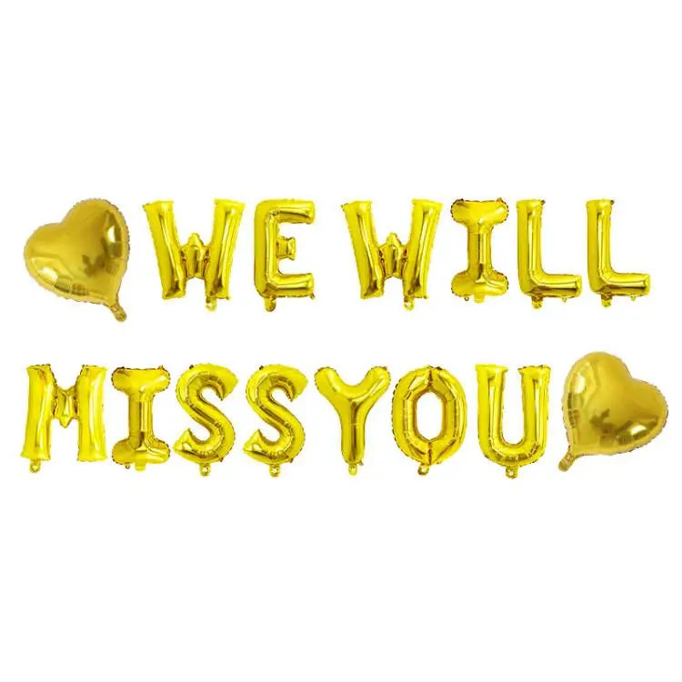 16inch We Will Miss You Balloon Banner Farewell Party Supplies Going Away Party Retirement Party Office Work Party Decoration