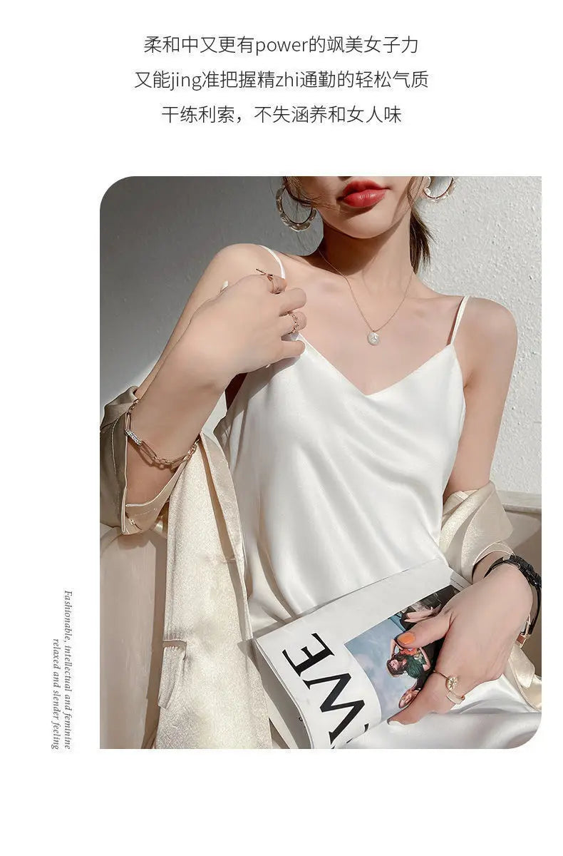 Vintage Satin Women's Dress Summer Sexy Spaghetti Strap Long Party Maxi Dresses Midi Robe Female Clothing