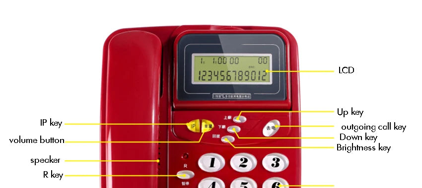 Caller ID Home Landline with Loud Ringtone for Elderly, Corded Desk Phone, Wall Mountable Fixed Landline Telephone