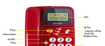 Caller ID Home Landline with Loud Ringtone for Elderly, Corded Desk Phone, Wall Mountable Fixed Landline Telephone