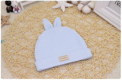 Baby Hat for Newborn Solid Color Cap Kids Bunny Hats Children Soft Cotton Breathable Sweat-Absorbent Boys Girls Baby Stuff