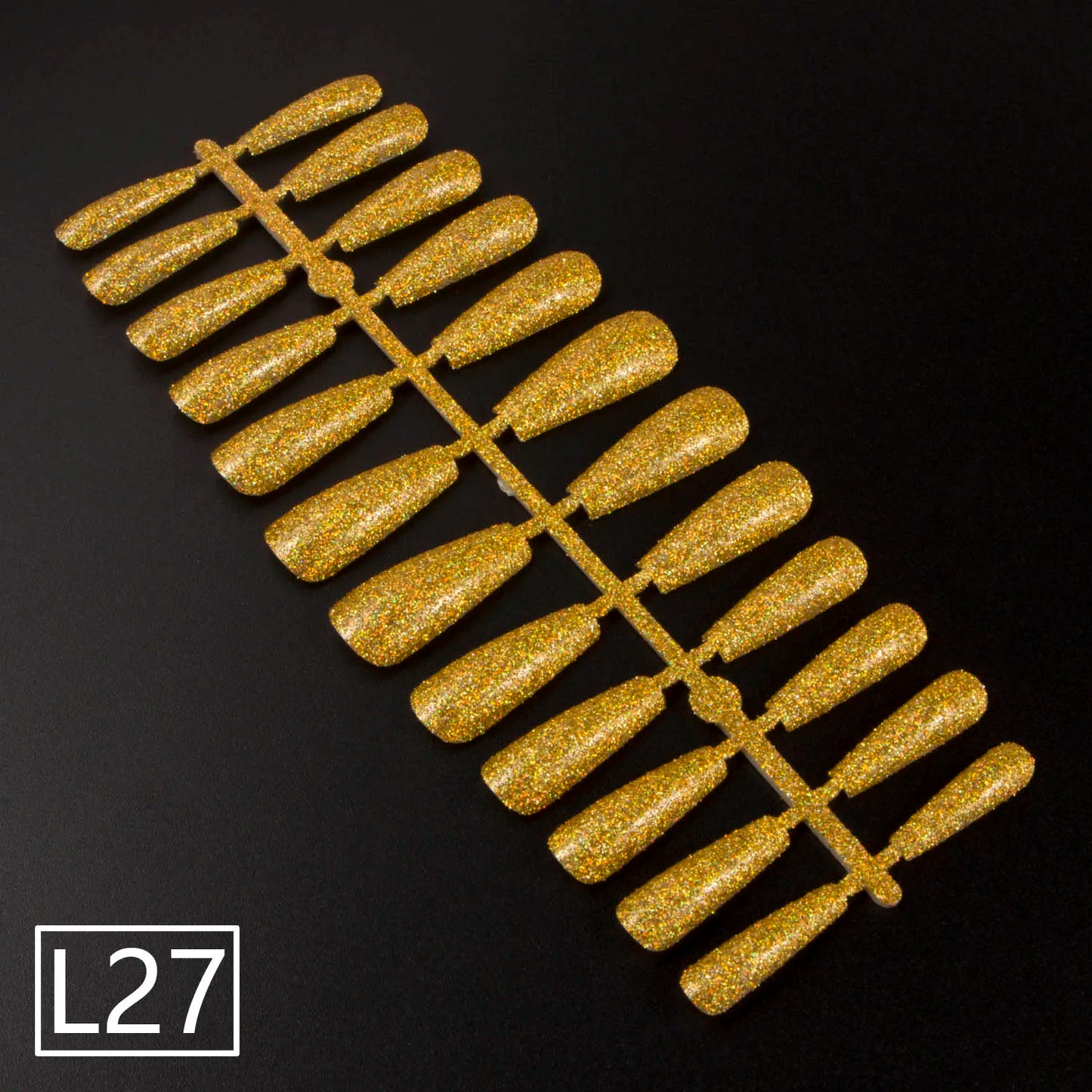 1 Set Glitter False Nail Tips Full Cover Ballerina Fake Nail Tips Press on Nail Tips Coffin