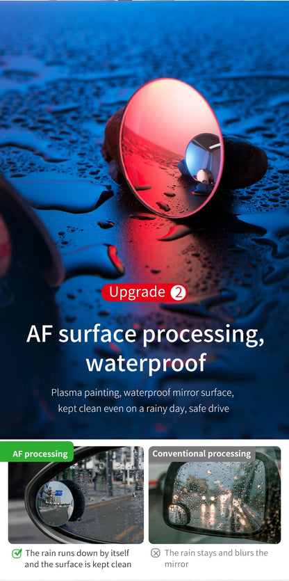 Baseus 2pcs Car Rear View Mirror Full Vision 360 Degree Wide Anger Parking Assitant Waterproof Auto Rearview Blind Spot Mirror