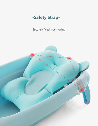 Baby Shower Bath Tub Pad Non-Slip Bathtub Mat Newborn Safety Security Bath Support Cushion Animal Soft Pillow Care Accessories