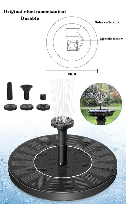 Waterfall Fountain Mini Solar Water Fountain Pool Pond Garden Decoration Outdoor Bird Bath Solar Powered Fountain Floating Water