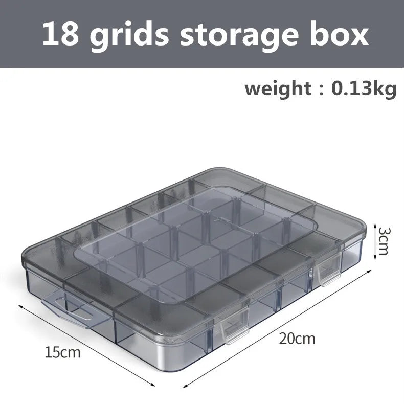 Organizer 9-24 Grids Adjustable Storage Container  Compartment Plastic Storage Box Component Screw Holder Case Display Container