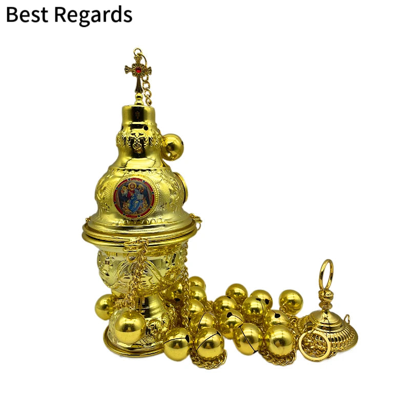 Best Regards 2021 Orthodox Incense Burner Church Decoration Orthodox Goods Church Mass Liturgical Censer Articles cruz pectoral