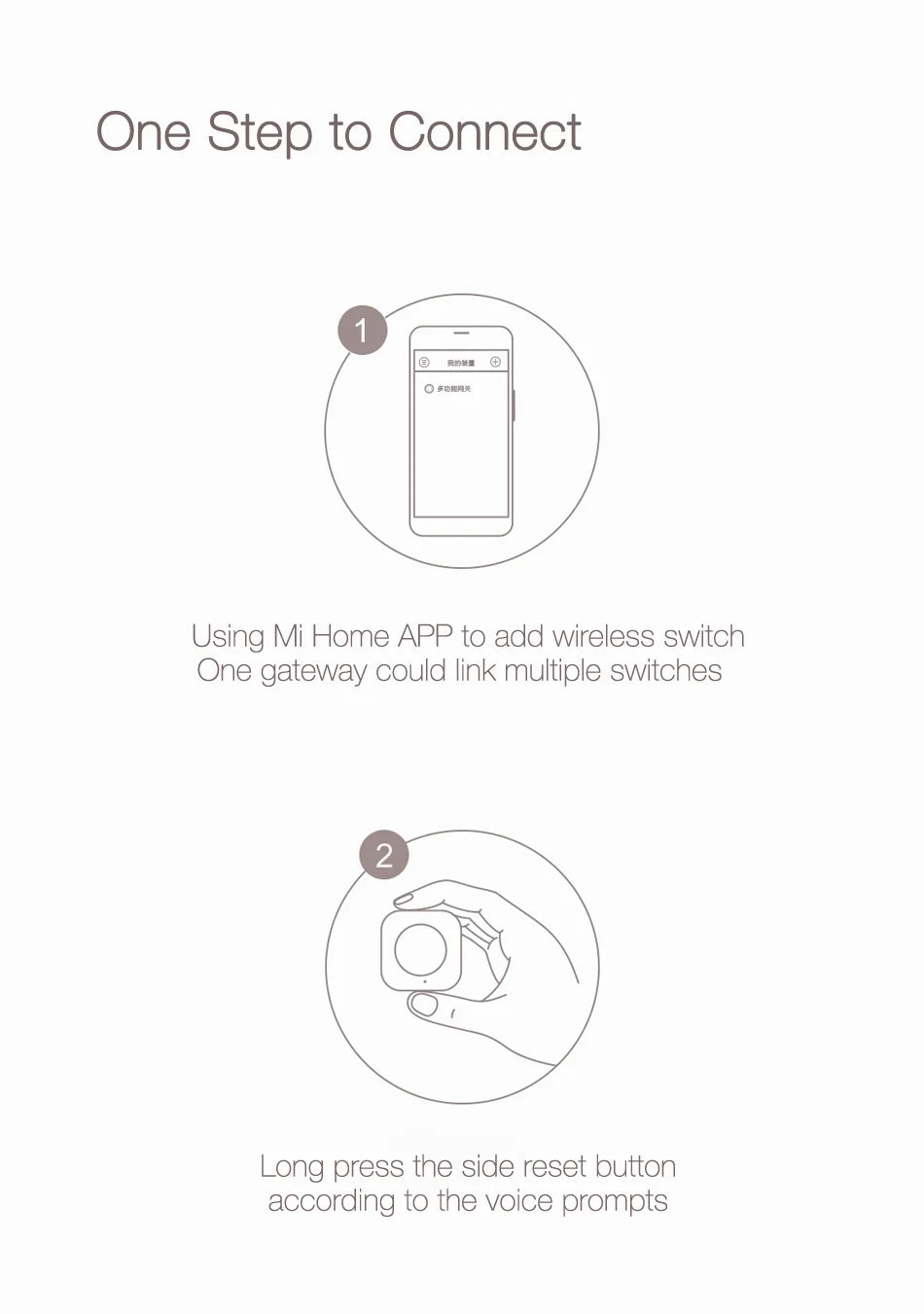 Aqara Wireless Mini Switch Zigbee Connection Versatile 3-way Control Button for Smart Home Devices Compatible with Apple HomeKit