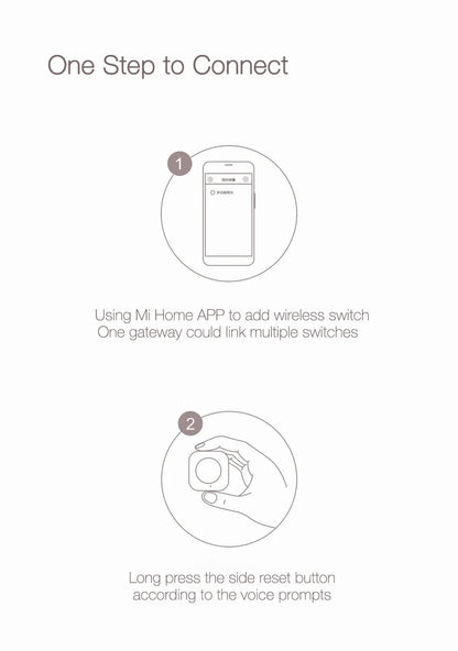 Aqara Wireless Mini Switch Zigbee Connection Versatile 3-way Control Button for Smart Home Devices Compatible with Apple HomeKit