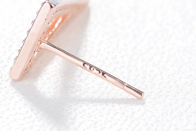 New in 925 Sterling Silver Double Triangle Zircon Stud Earrings For Women Luxury Jewelry Novelties 2023 Trend to Sell