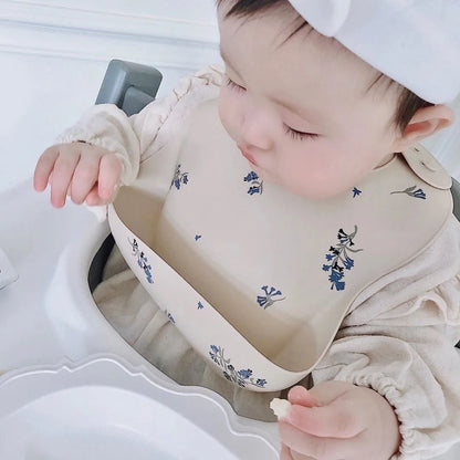 HoneyCherry Baby Silicone Bibs Food Grade Silicone Rice Bibs Complementary Food Bibs Baby Accessories