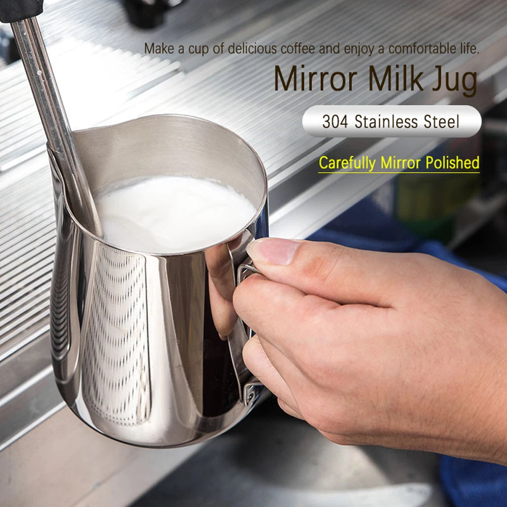Coffee Latte Milk Frothing Jug Milk Frother Pitcher Stainless Steel Jug Espresso Barista Pitcher Milk Pot Coffee Accessories
