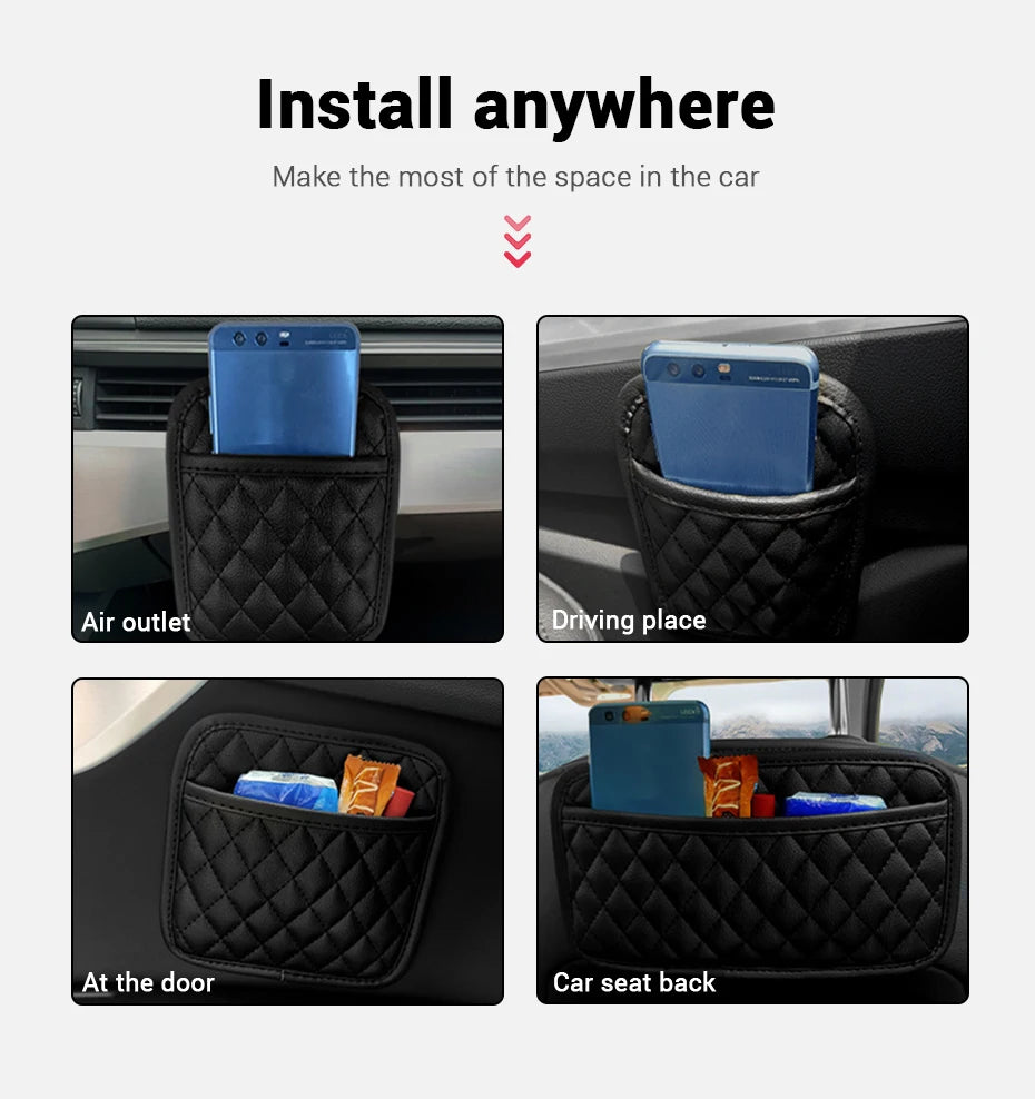 Multifunction Car Organizers Pocket Bags For Car Storage Box Collecting Bag For Cards Phone Key Sticky Pouch In Car Interior