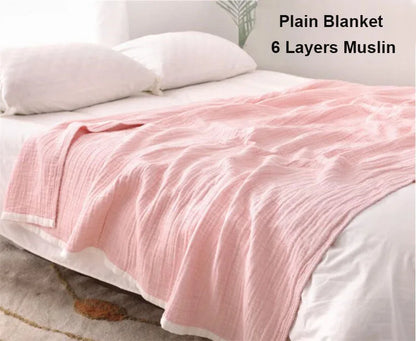 Summer Blankets 4 Layers Muslin Cotton Bedspread Blanket 150x200cm 200x230cm Soft Office Home Bedding Sleeping Quilt Blanket