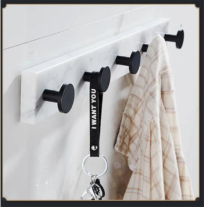 Bathroom Accessories Set Black Bathroom Shelf,Towel Rack,Towel Hanger Paper holder,Toilet Brush Holder Marble & Brass
