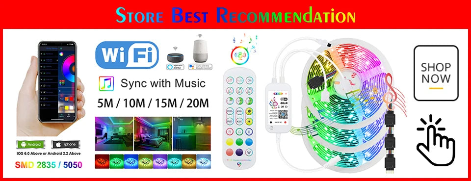 LED Strip Light 2835 5050 USB Bluetooth Flexible Lamp Tape 3key Sound Sensor RGB Ribbon 1M 2M 3M 4M DC5V Decoration TV BackLight
