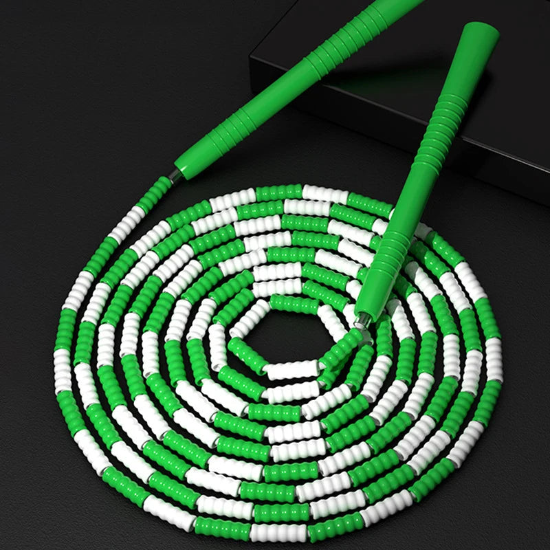 Tangle-Free Segmented Beaded Jump Rope For Kids Fitness Skipping Rope For Men and Women Adjustable Length Weight Loss