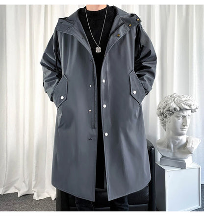 Men's Autumn New Hooded Jacket Korean Streetwear Oversize Coats Korean Streetwear Fashion Male Clothing Hip Hop Loose Jackets