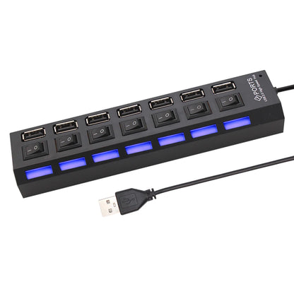 USB 2.0 Hub USB Hub 2.0 Multi USB Splitter Hub Use Power Adapter 4/7 Port Multiple Expander 2.0 USB Hub with Switch for PC