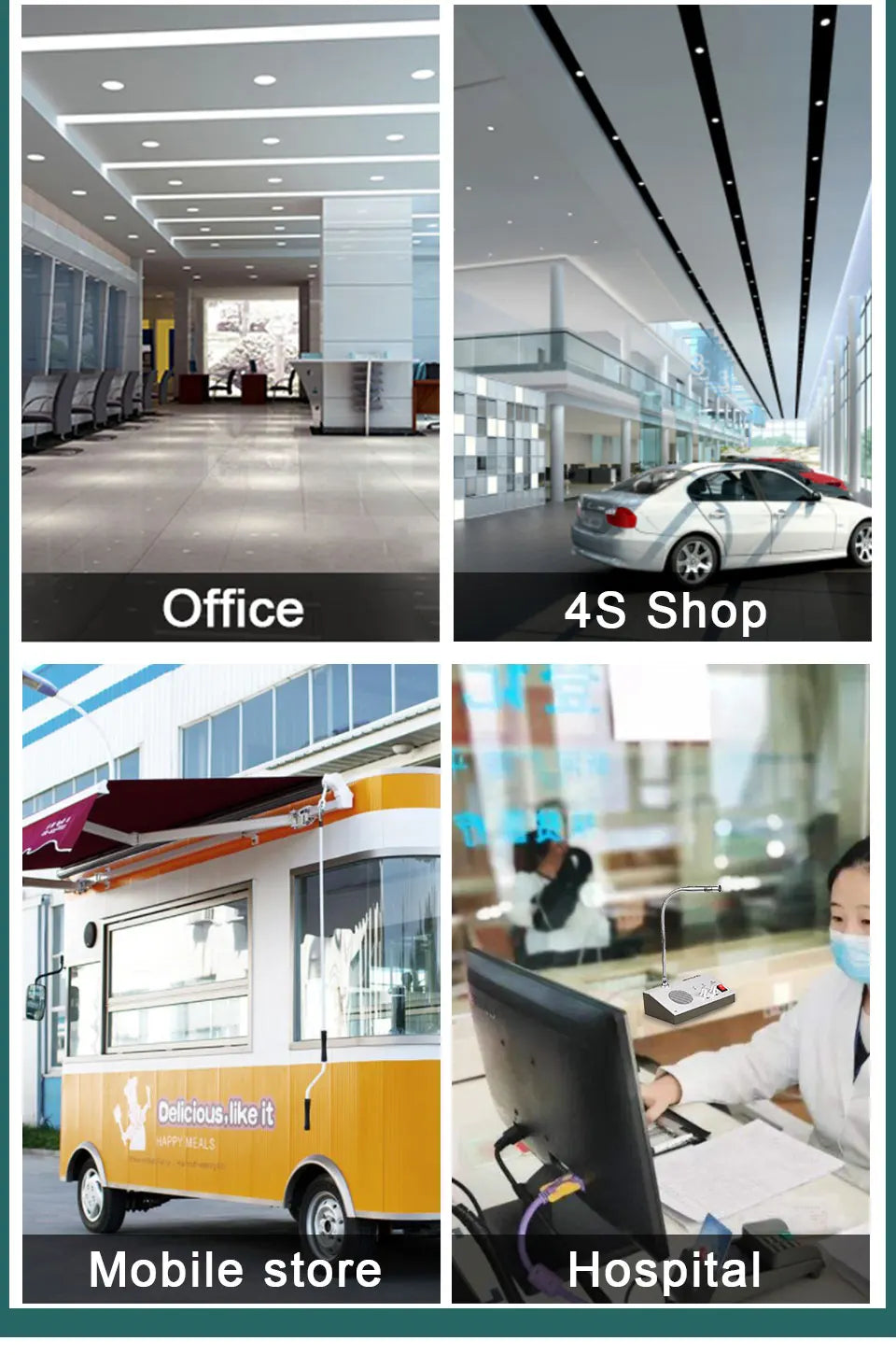 Retevis RT-9908 Dual Way Window Intercom System Bank Counter Interphone Two Way Intercom Intercom bank pharmacy Table Microphone