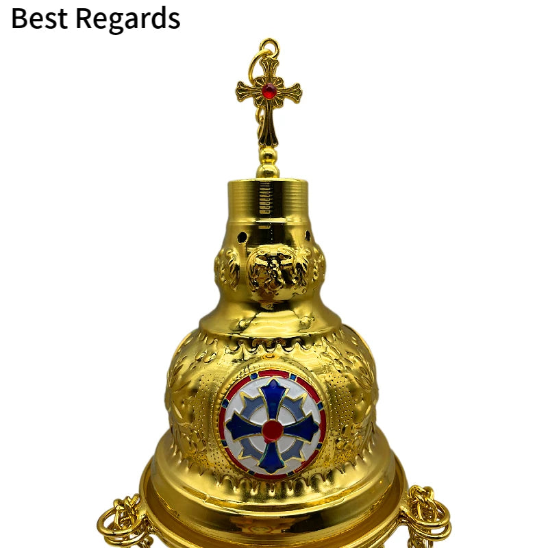 Best Regards 2021 Orthodox Incense Burner Church Decoration Orthodox Goods Church Mass Liturgical Censer Articles cruz pectoral