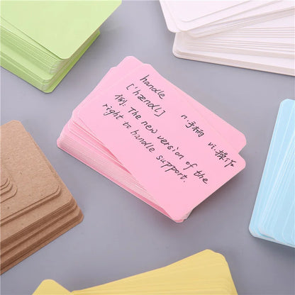 100pcs/box Kraft paper card color blank business card message thank you card writing card label bookmark learning card