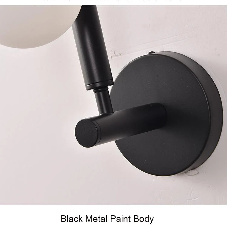 Modern ball wall lamp Decorative luxury wall light for Corridor TV Background Golden Black Mirror Vanity G9 bedside reading lamp