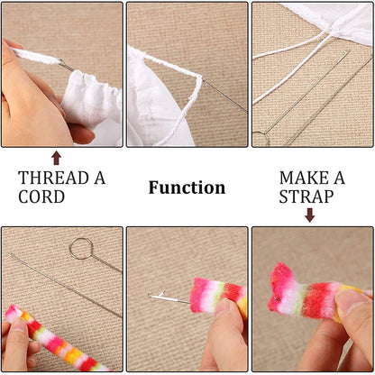 Sewing Loop Turner Hook with Latch Stainless Steel Loop Turner Hook 2 Sizes Loop Turner Tool for Fabric Strips Accessories