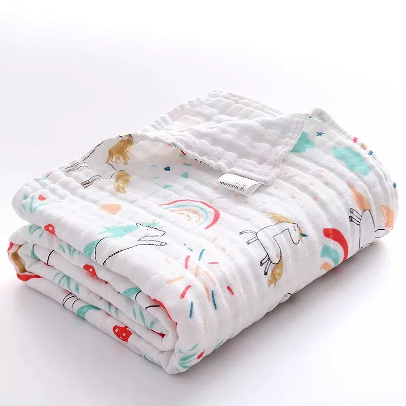 Baby Bath Towel Muslin Cloth Kids Bathrobe Child Blanket Wrap for Newborn Infant Toddler Boys Girls Gauze Cotton 110*110cm