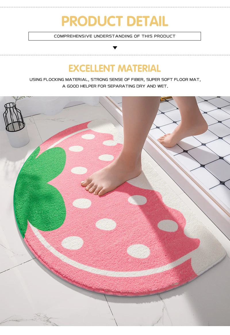 Soft Floor Mats Small Fresh Text Flowers Rugs Home Entrance Carpet Bedroom Toilet Bathroom Door Absorbent Non-Slip Foot Pad
