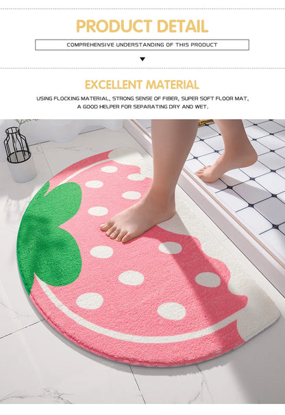 Soft Floor Mats Small Fresh Text Flowers Rugs Home Entrance Carpet Bedroom Toilet Bathroom Door Absorbent Non-Slip Foot Pad
