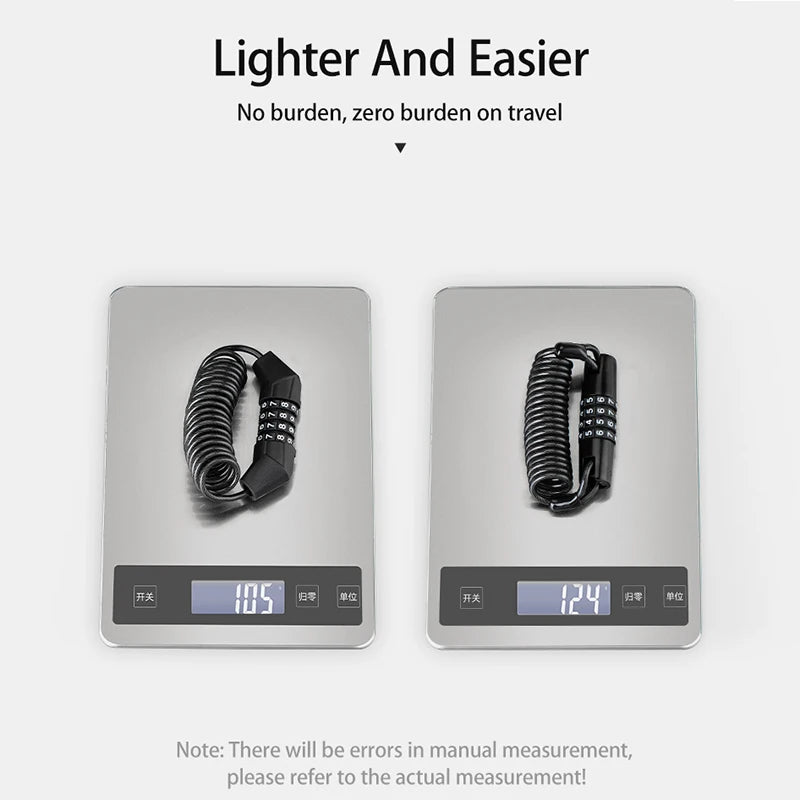 ROCKBROS Mini Password Lock Anti-theft Bicycle Durable Steel Wire Lock Helmet Lock Chain Bike Frame Lock Bike Accessories