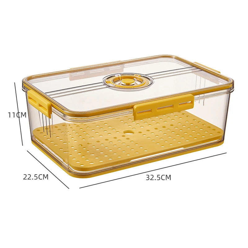1PCS Timekeeping Kitchen Fridge Organizer Storage Box Lid Refrigerator Thickened Food Pantry Storage Drawer Box Containers Tools