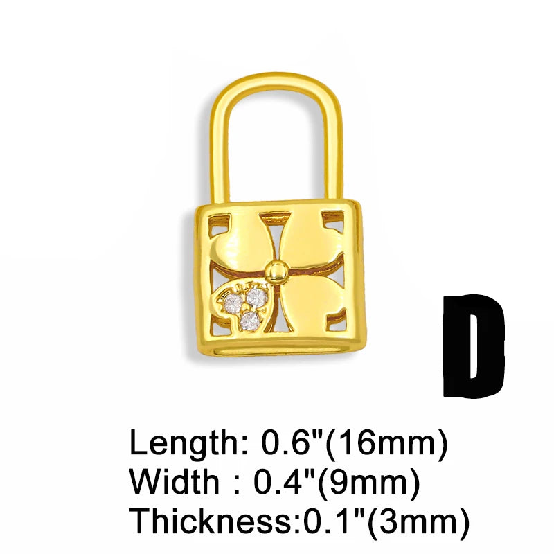 Clearance DIY Cubic Zirconia Small Lock Star Pandent Supplies For Handmade Heart Pendant Jewelry Making Accessories pdta144