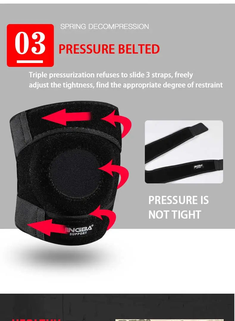 JINGBA SUPPORT 1 PCS Sports Fitness Knee Pads For Joints Protector Kneecap Adjustable Knee Pads Support Joelheira Drop Shipping