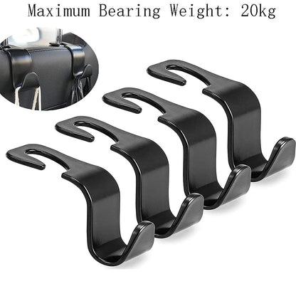 2Pcs Universal Hooks Car Seat Headrest Hook Car Back Seat Organizer Hanger Storage Purse Hook Car Handbag Clothes Grocery Bag