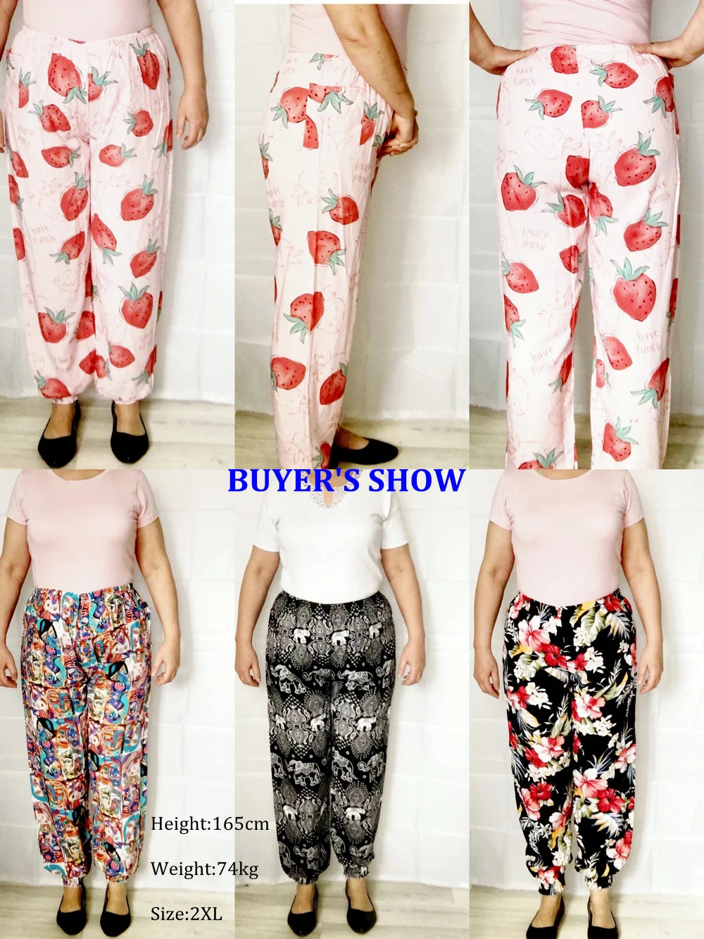 Women's Casual Print Palazzo Pants, Loose Sleep Pyjama Pants, Wide Leg, Thin Shorts, Cropped Pants, Summer Outdoor, ouc1143