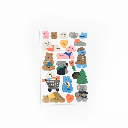 Mohamm 1Pc Animal Friends Series Stickers Decoration Scrapbooking Paper Creative Stationary School Supplies