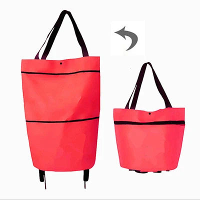 Portable Folding Reusable Shopping Bags Small Pull Cart Buy Shopping Trolley Bag With Wheels Fruit Vegetables Bag Food Organizer