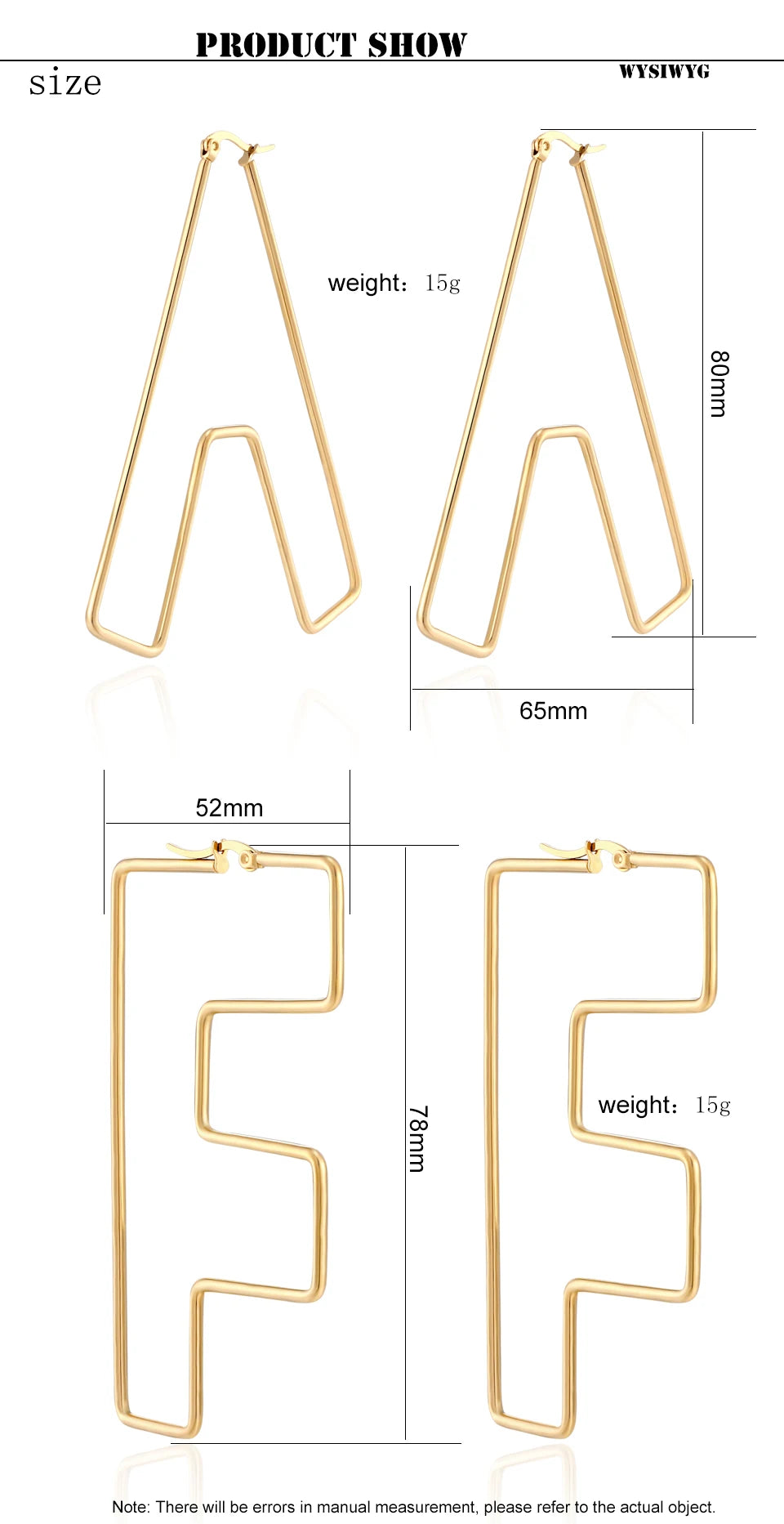 Personality Letter Ear ring Stainless Steel feminine Hyperbolic Earrings Girls Earrings Exquisite Gifts Women‘s Ear Jewelry 2021