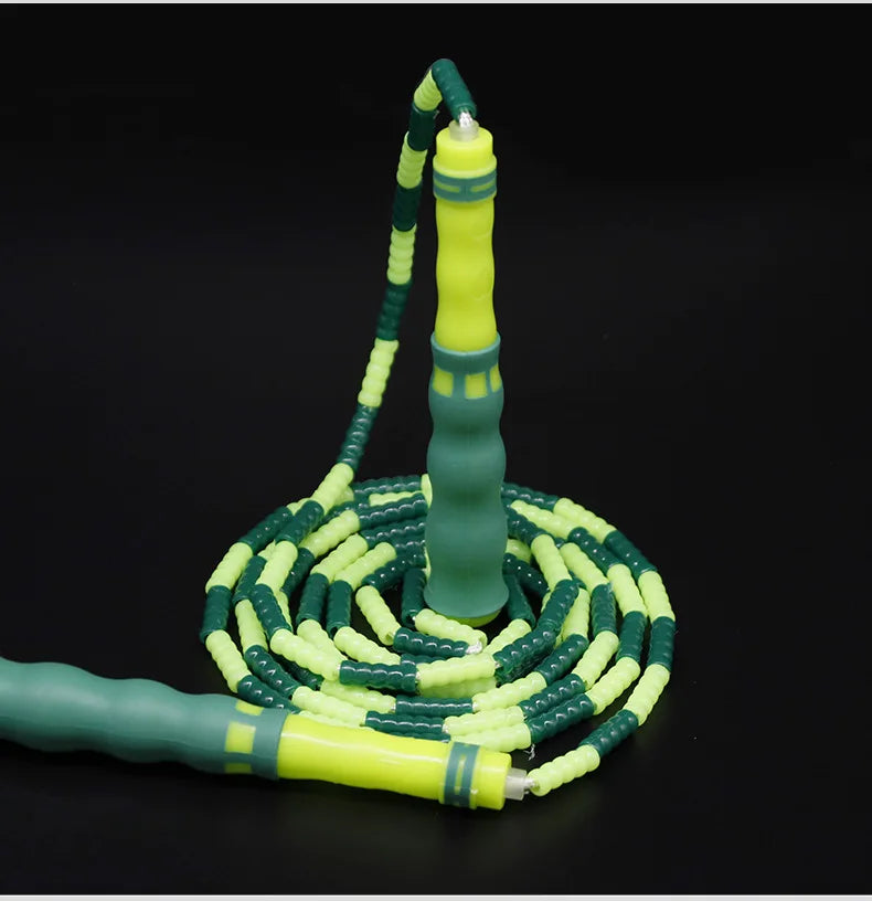 Tangle-Free Segmented Beaded Jump Rope For Kids Fitness Skipping Rope For Men and Women Adjustable Length Weight Loss