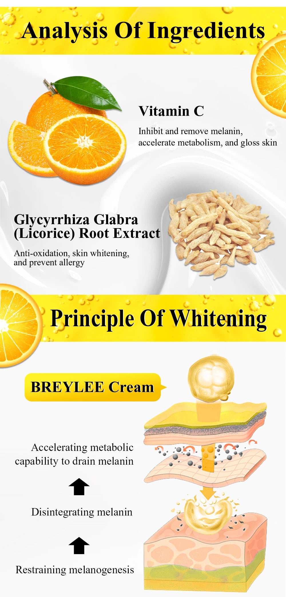 BREYLEE Vitamin C Facial Cream 20% VC   2Pcs