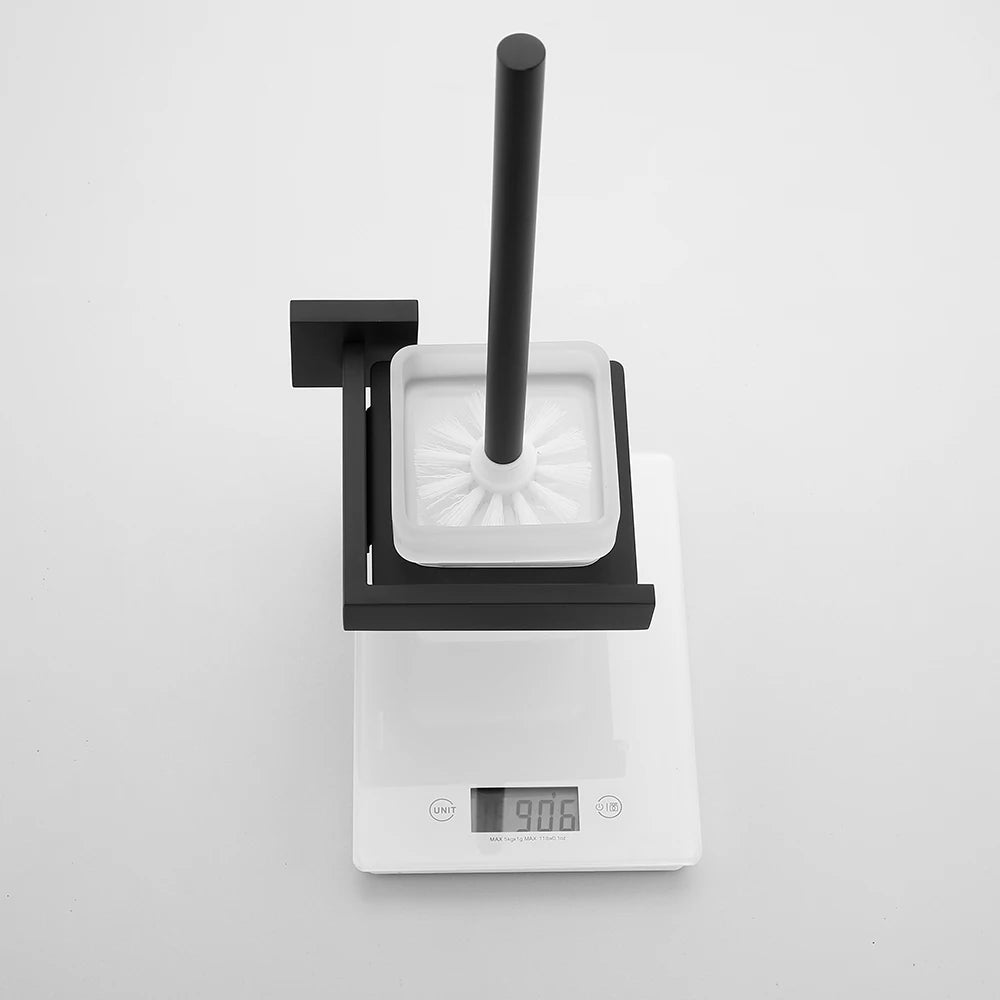 Black Stainless Steel Square Wall-mounted Bathroom Accessories Toilet Brush