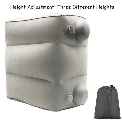 Inflatable Travel Pillow Foot Rest Kids Car Airplane Sleeping Bed Leg Support Height Adjustable Footrest Pillow for Long Trips
