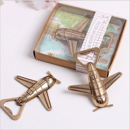Bottle Opener Keychain Antique Air Plane Beer Jar Openers Retro Airplane Metal Corkscrew Wedding Favors Party Gifts