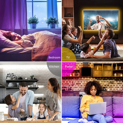 LED Strip Light 2835 5050 USB Bluetooth Flexible Lamp Tape 3key Sound Sensor RGB Ribbon 1M 2M 3M 4M DC5V Decoration TV BackLight