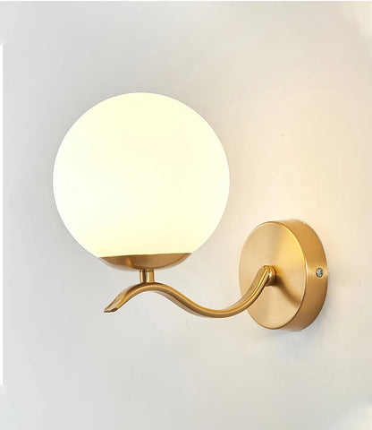 Decorative Modern Wall Lamp with Glass Shade Bedside Bedroom Loft Design Up Down Iron Led Wall Lights Gold for Home Mirror E27