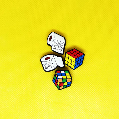 1Pcs Cartoon Cube Crocs Trunk Motorcycle Shoes Decorations for Xmas Gifts